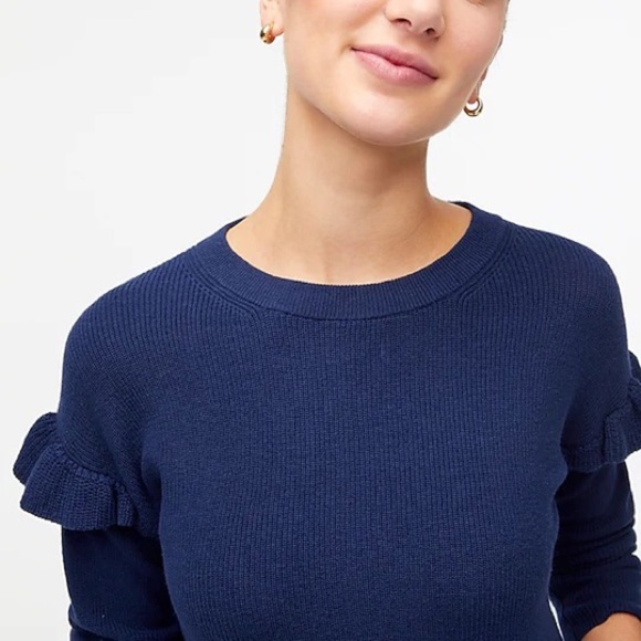 J crew Cotton ruffle-sleeve sweater - Picture 2 of 6